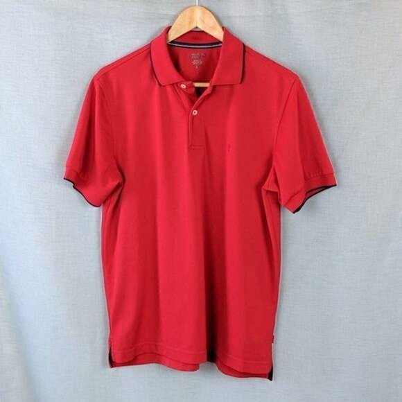 Izod Red Polo Half Button Down Shirt Top Mens Medium - Picture 1 of 4